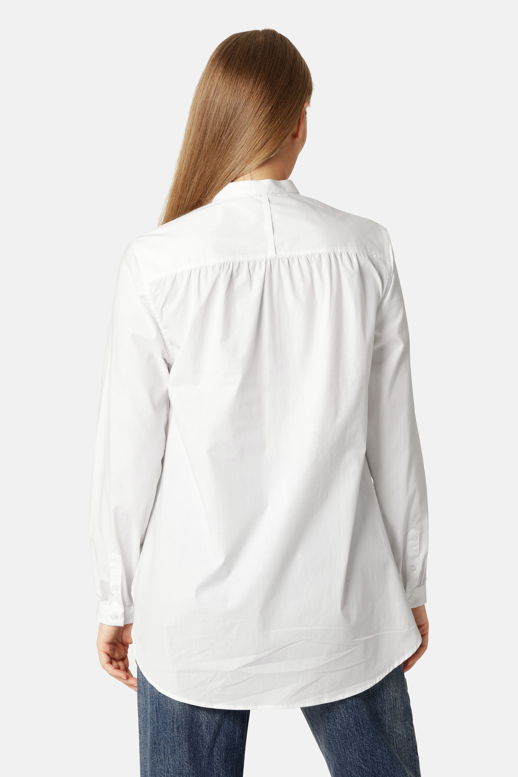Classic Shirt Long Back - White